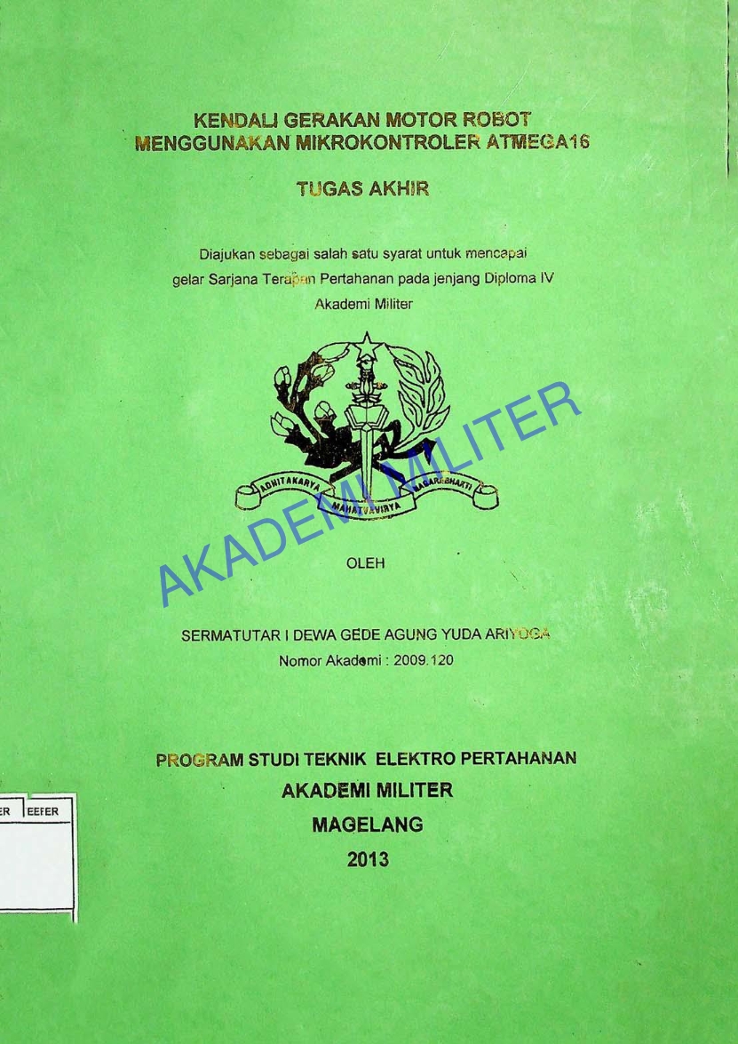 KENDALI GERAKAN MOTOR ROBOT MENGGUNAKAN MIKROKONTROLER ATMEGA16